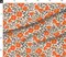 Orange Floral Block Print Summer Poppies Retro Linocut Bold Black Botanical Modern Flowers Custom Printed Fabric by Spoonflower Various Fabrics by the Yard or Fat Quarter